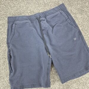 Mack Weldon Ace Sweat Shorts Men's Large Navy Blue 8.5" Inseam Zip Pocket